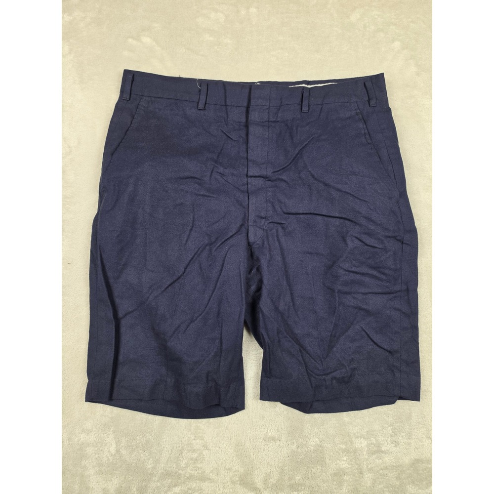 Vintage‎ Chino Shorts Mens 32 Blue Flat Front Talon Ideal Casual Pockets